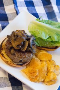 Blue Cheese & Mushroom Venison Burgers