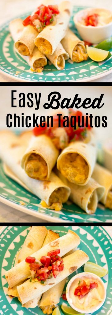 easy Baked chicken taquitos