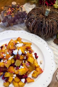 Honey Roasted Butternut Squash & Cranberries with Feta