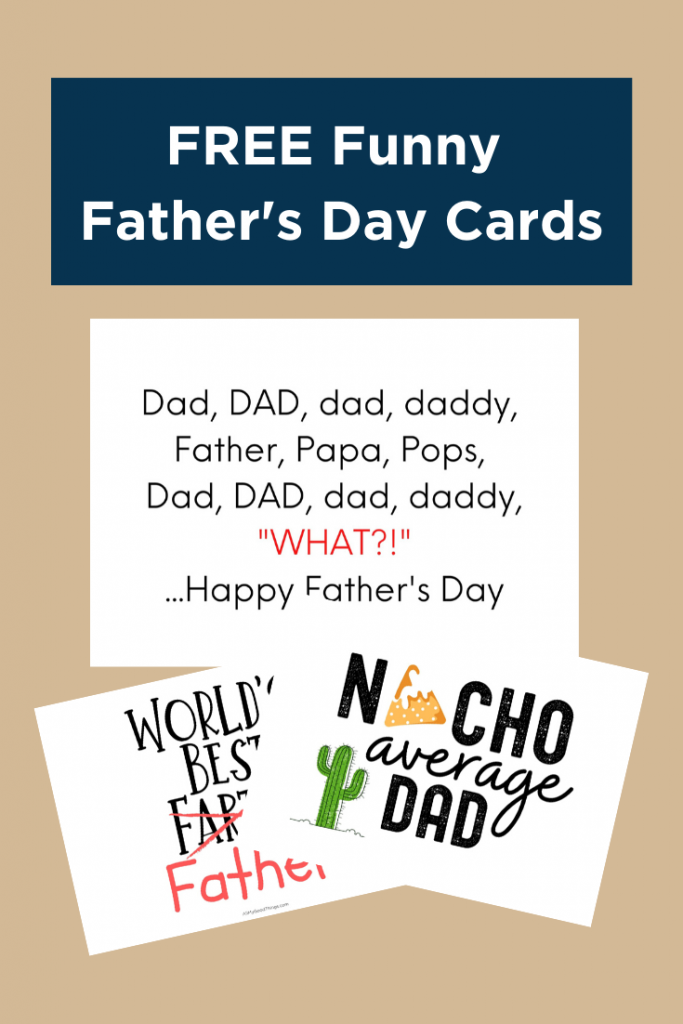 FREE Printable Funny Father's Day Cards - All My Good Things